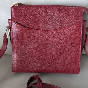 Mark Cross Red Pebbled Leather Crossbody Bag – Made in Italy